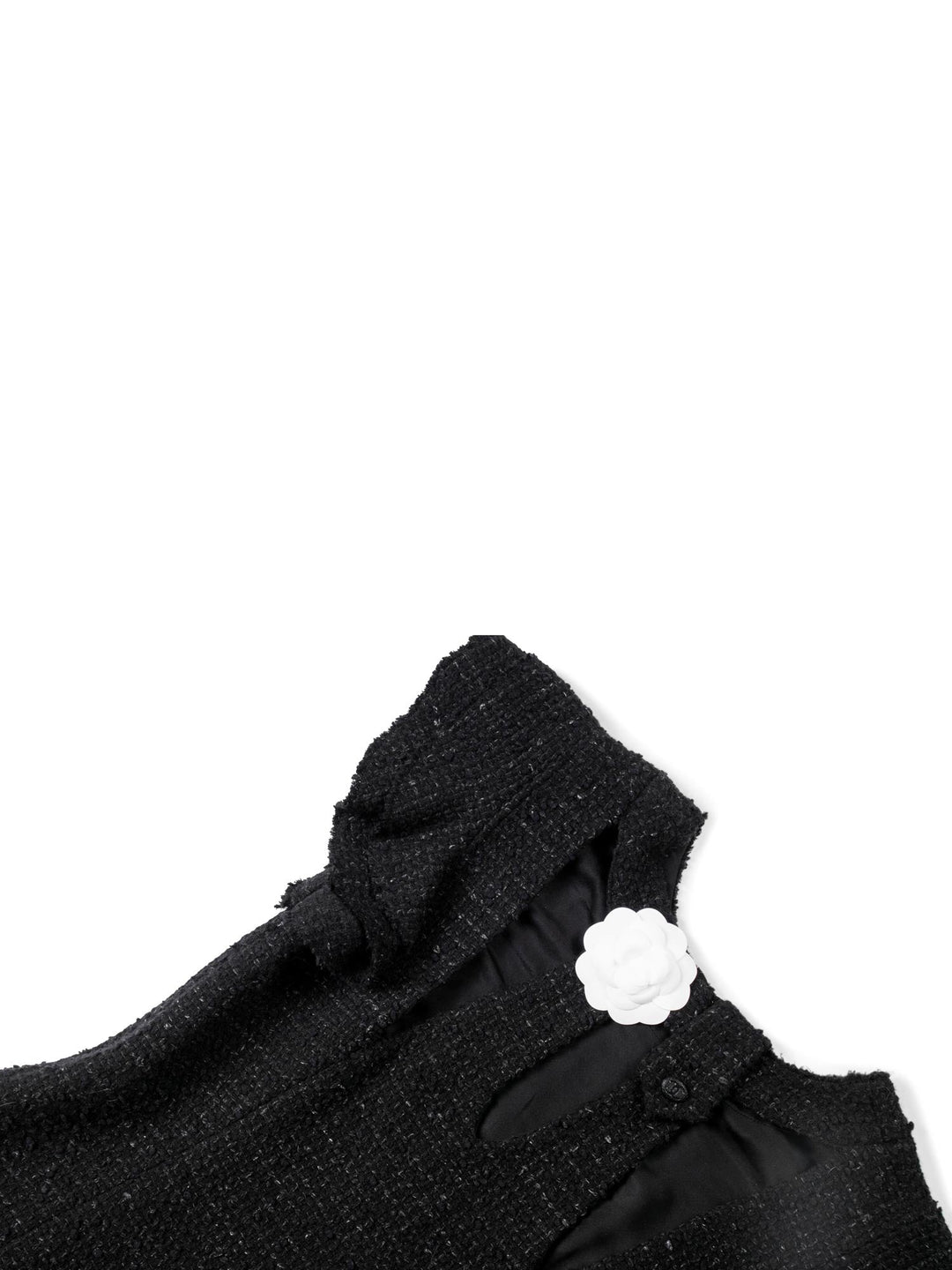 Top Quality Chanel Fantasy Tweed Ruffle Top Black