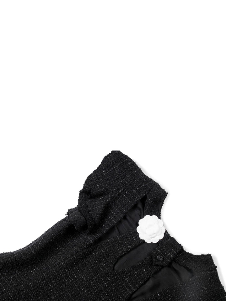 Top Quality Chanel Fantasy Tweed Ruffle Top Black