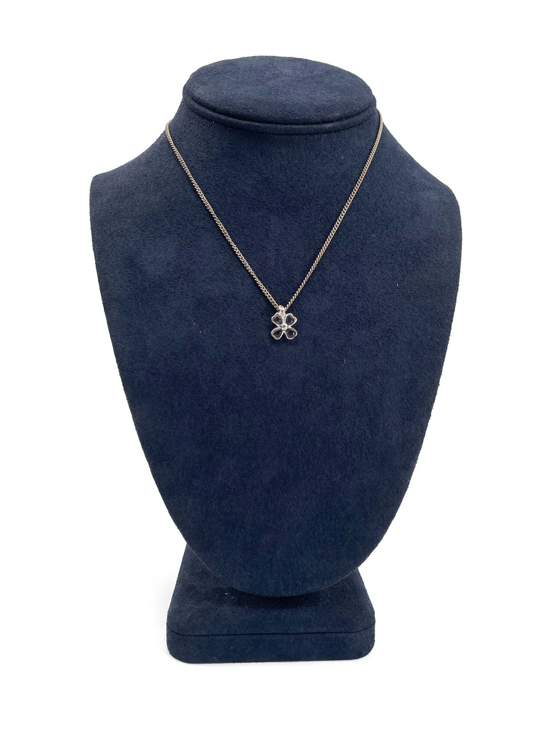 Top Quality Chanel Good Luck Clover Choker Necklace Purple Stone Silver