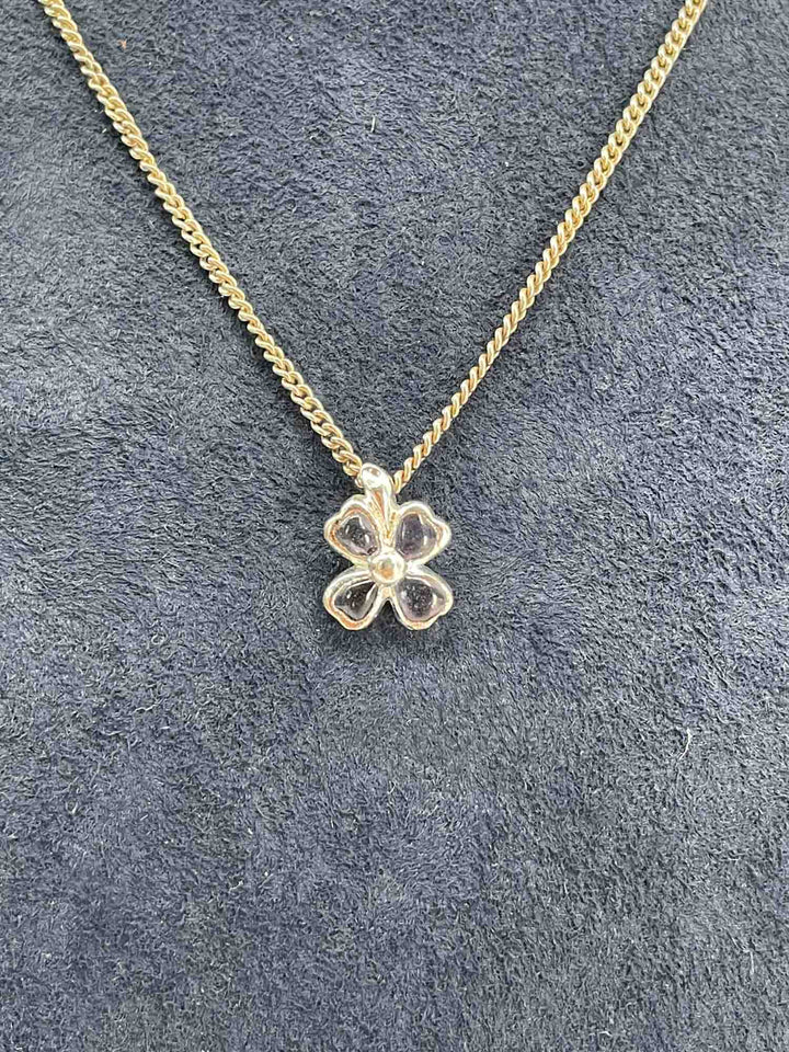 Top Quality Chanel Good Luck Clover Choker Necklace Purple Stone Silver