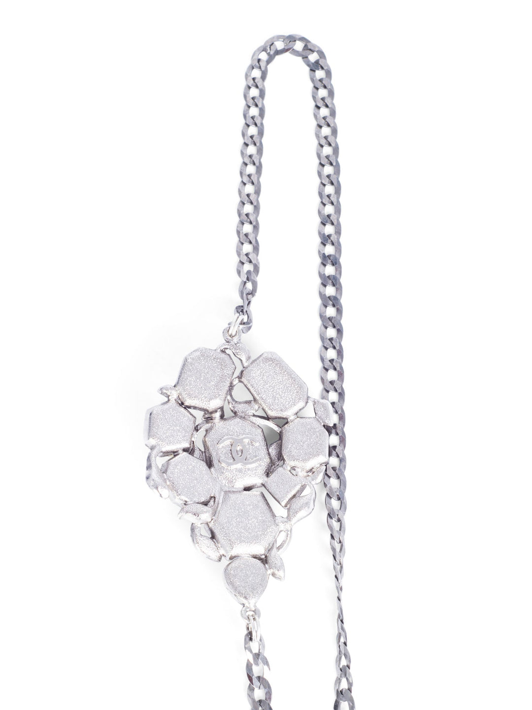 Top Quality Chanel Gripoix Cabochon Silver Pearl Necklace White Black