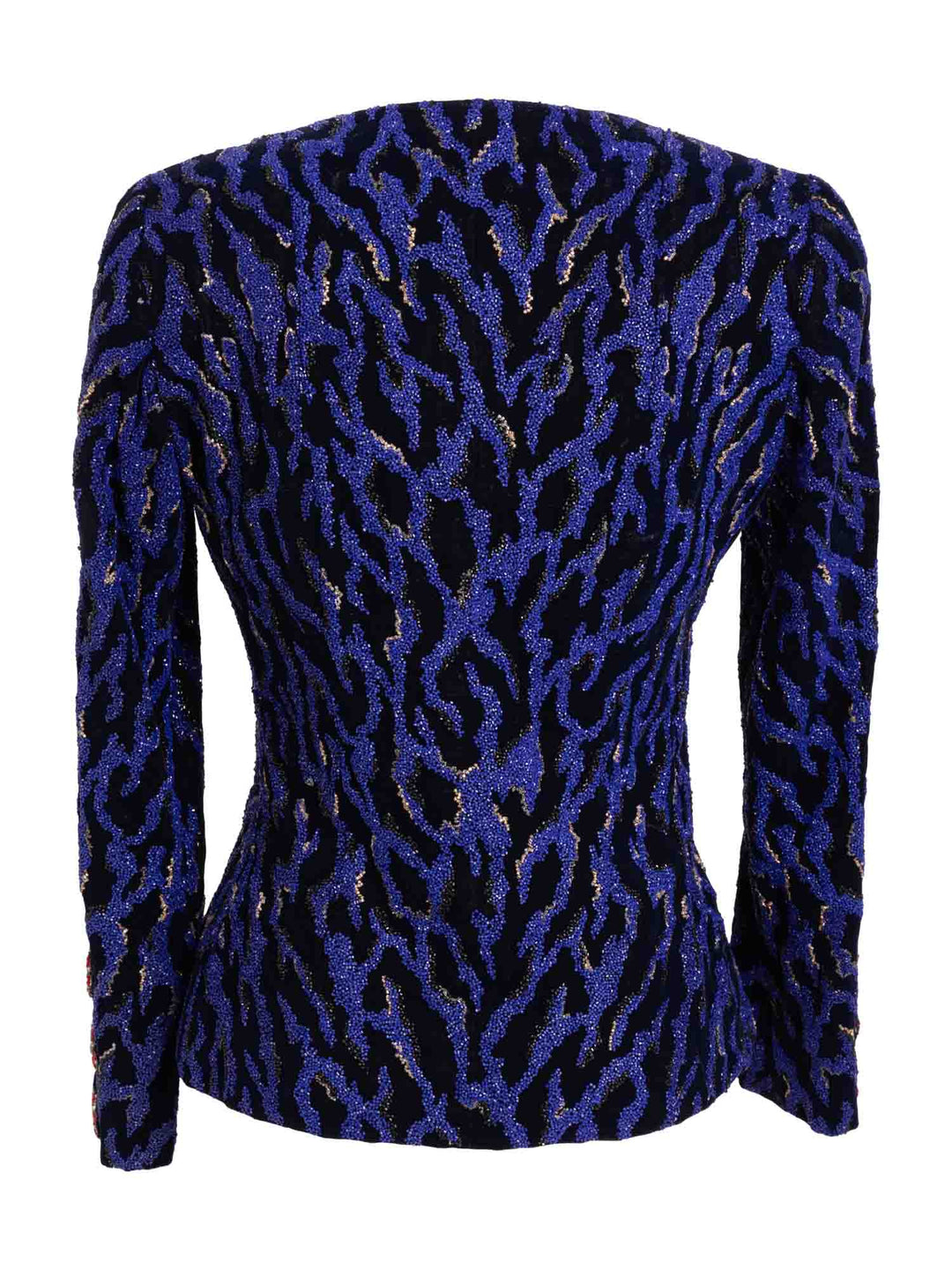Top Quality Chanel Haute Couture Beaded Swarovski Fitted Jacket Blue