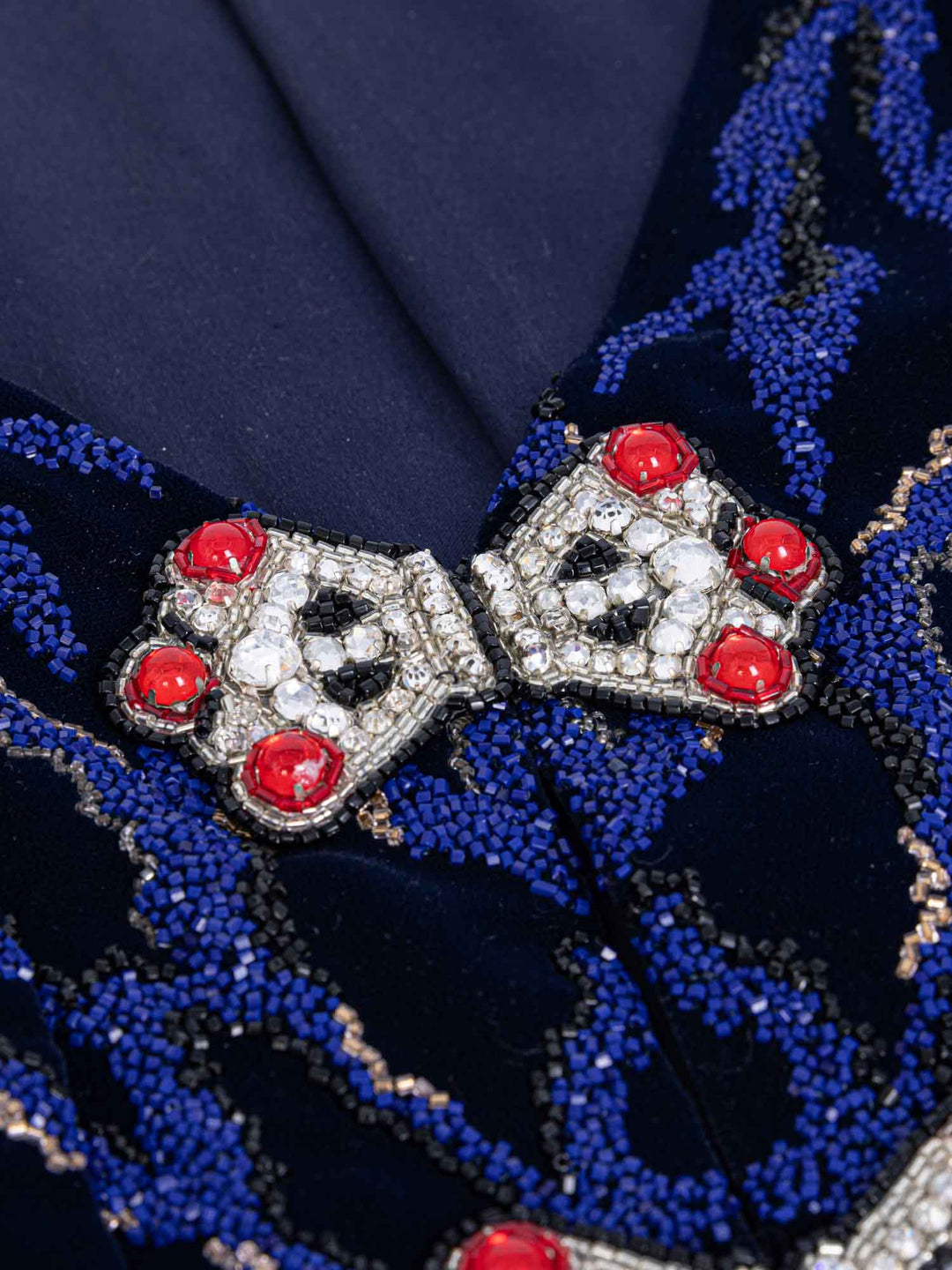 Top Quality Chanel Haute Couture Beaded Swarovski Fitted Jacket Blue
