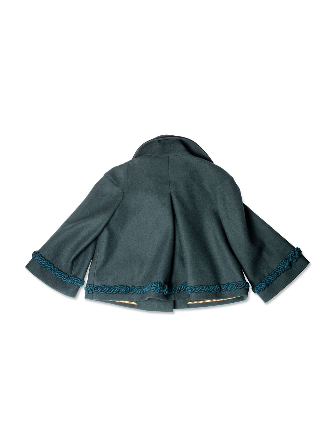 Top Quality Chanel Haute Couture Gripoix Embroidered Wool Velvet Cropped Jacket Green
