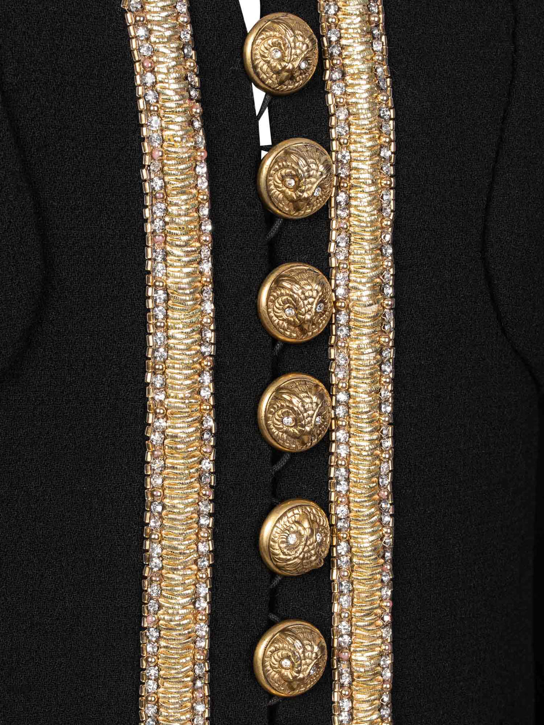 Top Quality Chanel Haute Couture Tweed Swarovski Crystal Fitted Jacket Black