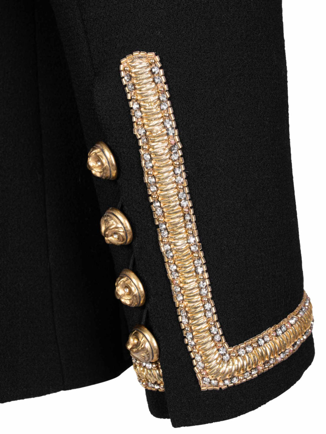 Top Quality Chanel Haute Couture Tweed Swarovski Crystal Fitted Jacket Black