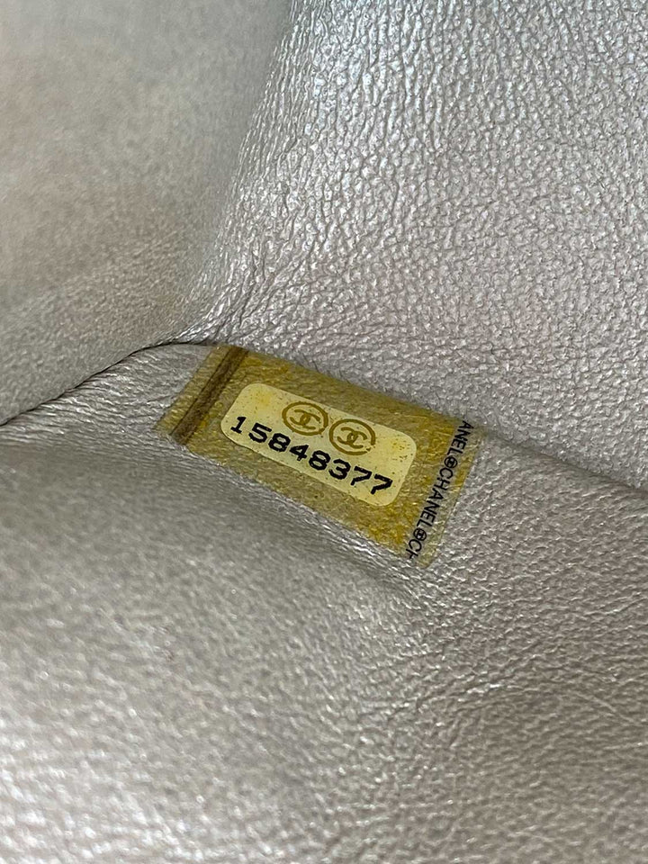 Top Quality Chanel Iridescent Satin Lambskin Quilted Medium Double Flap Bag Gold