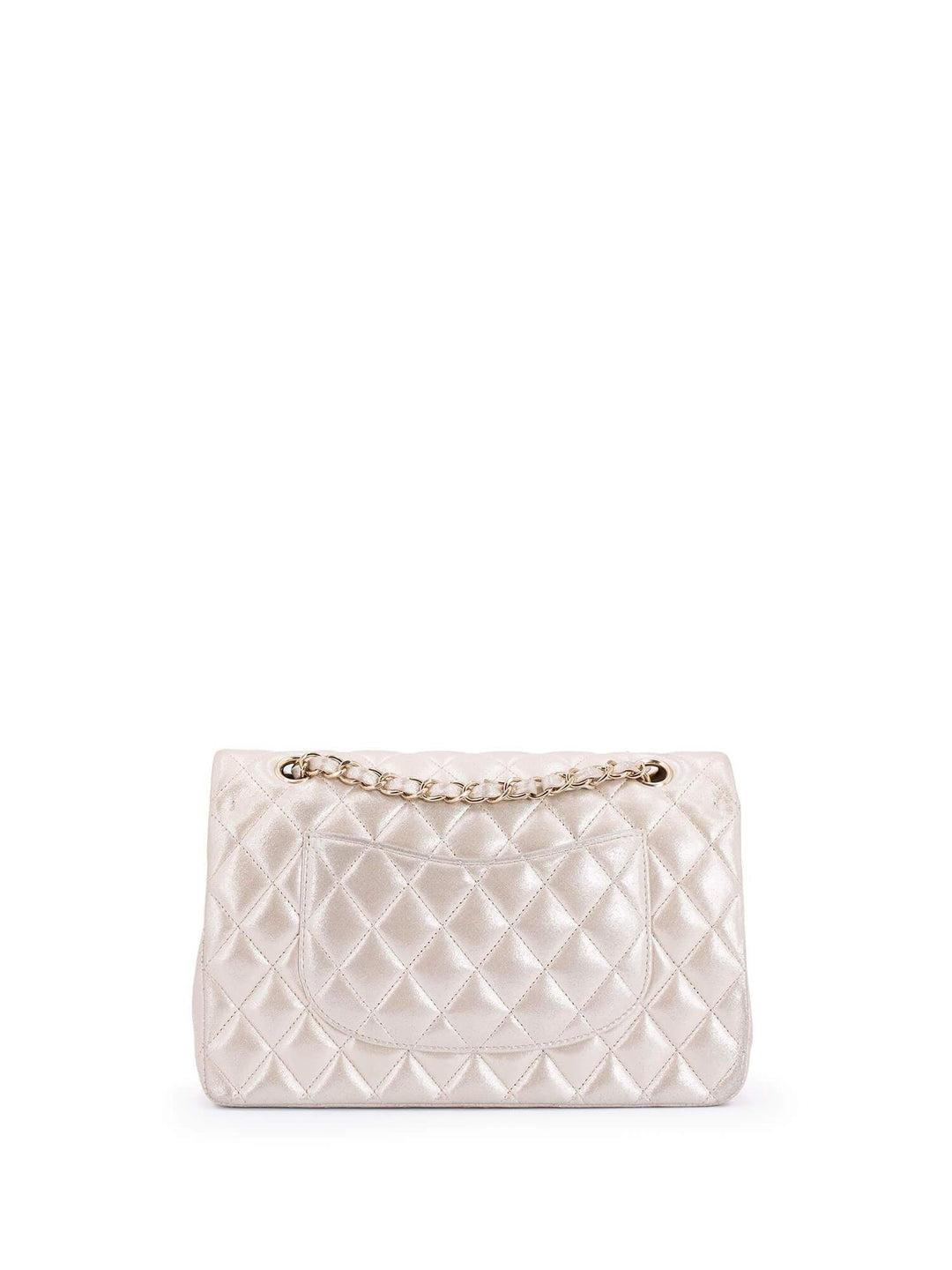 Top Quality Chanel Iridescent Satin Lambskin Quilted Medium Double Flap Bag Gold