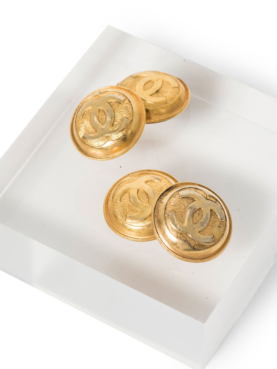 Top Quality Chanel Jumbo CC Logo 24k Gold Plated Dual Cufflinks