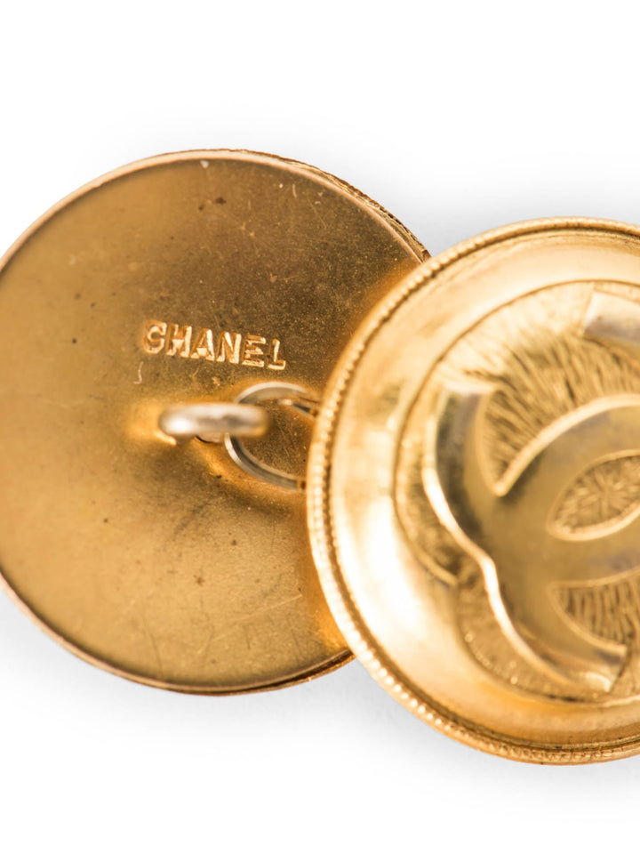 Top Quality Chanel Jumbo CC Logo 24k Gold Plated Dual Cufflinks