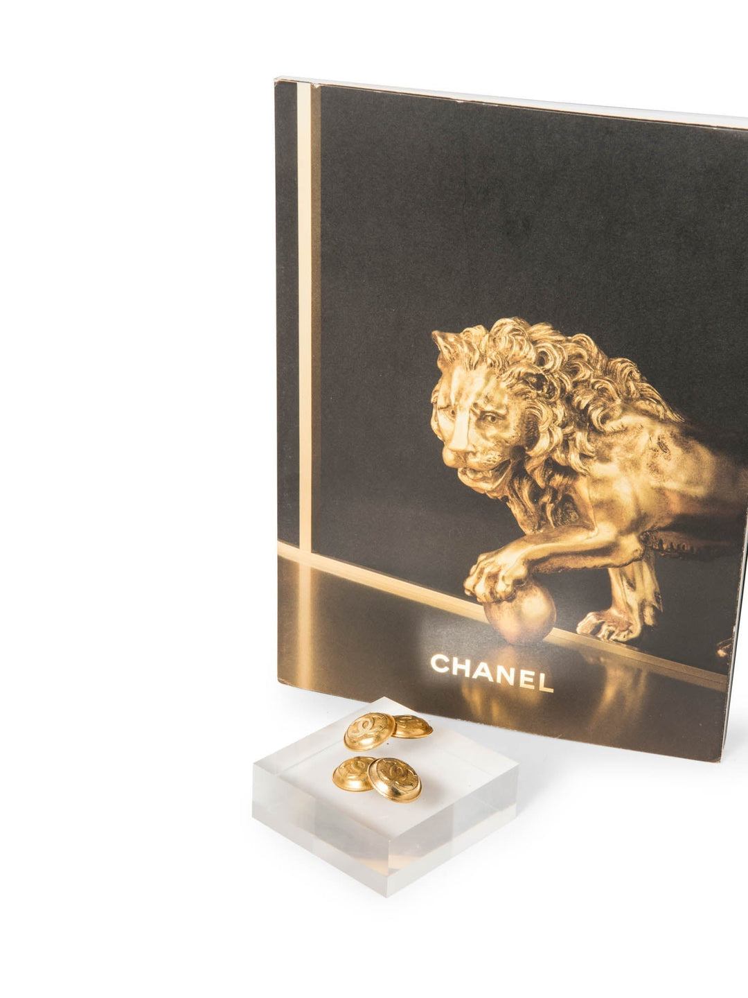 Top Quality Chanel Jumbo CC Logo 24k Gold Plated Dual Cufflinks