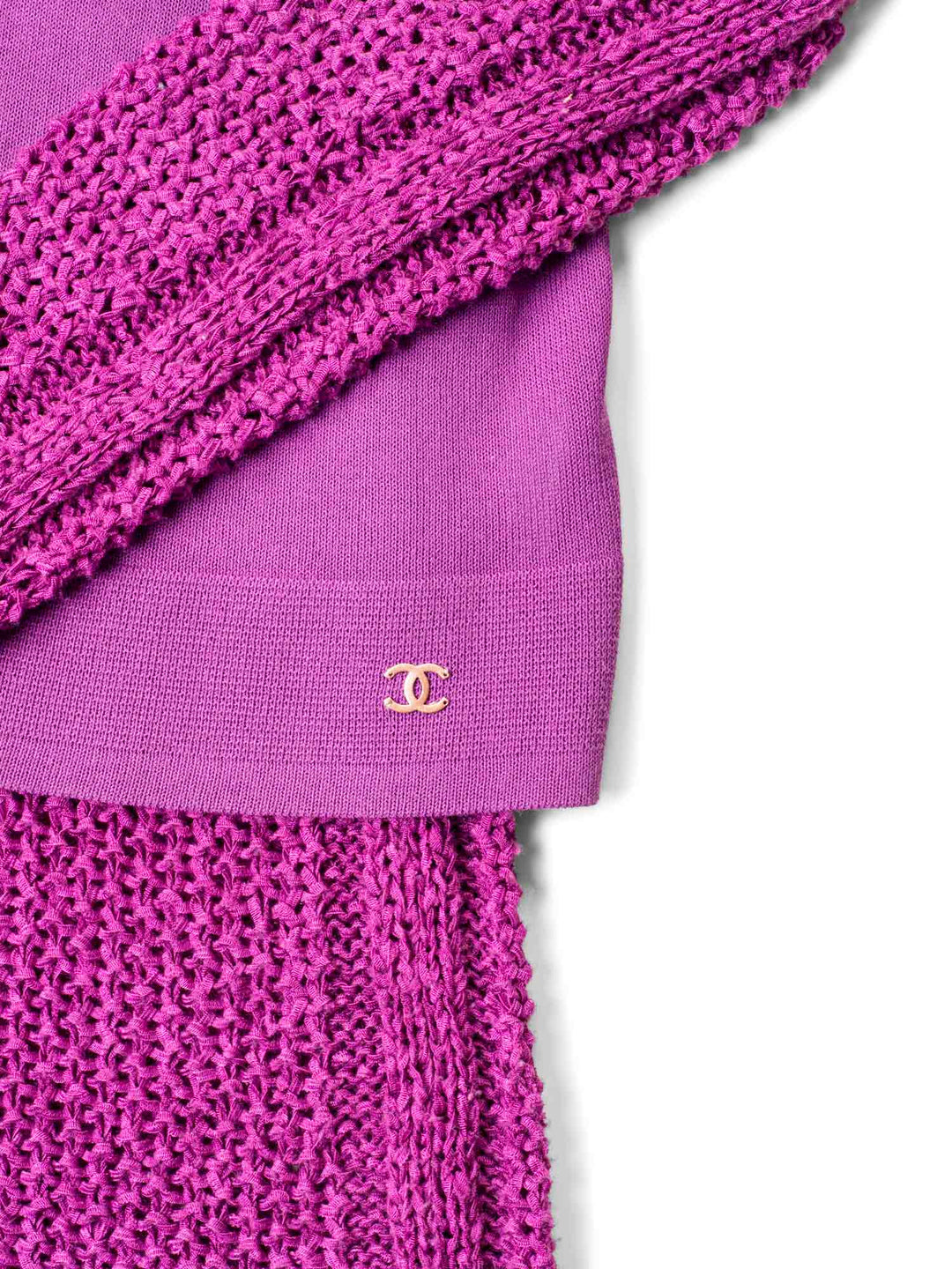 Top Quality Chanel Knit Sweater Tunic Set Purple
