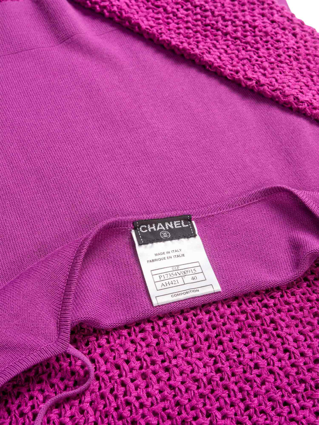 Top Quality Chanel Knit Sweater Tunic Set Purple