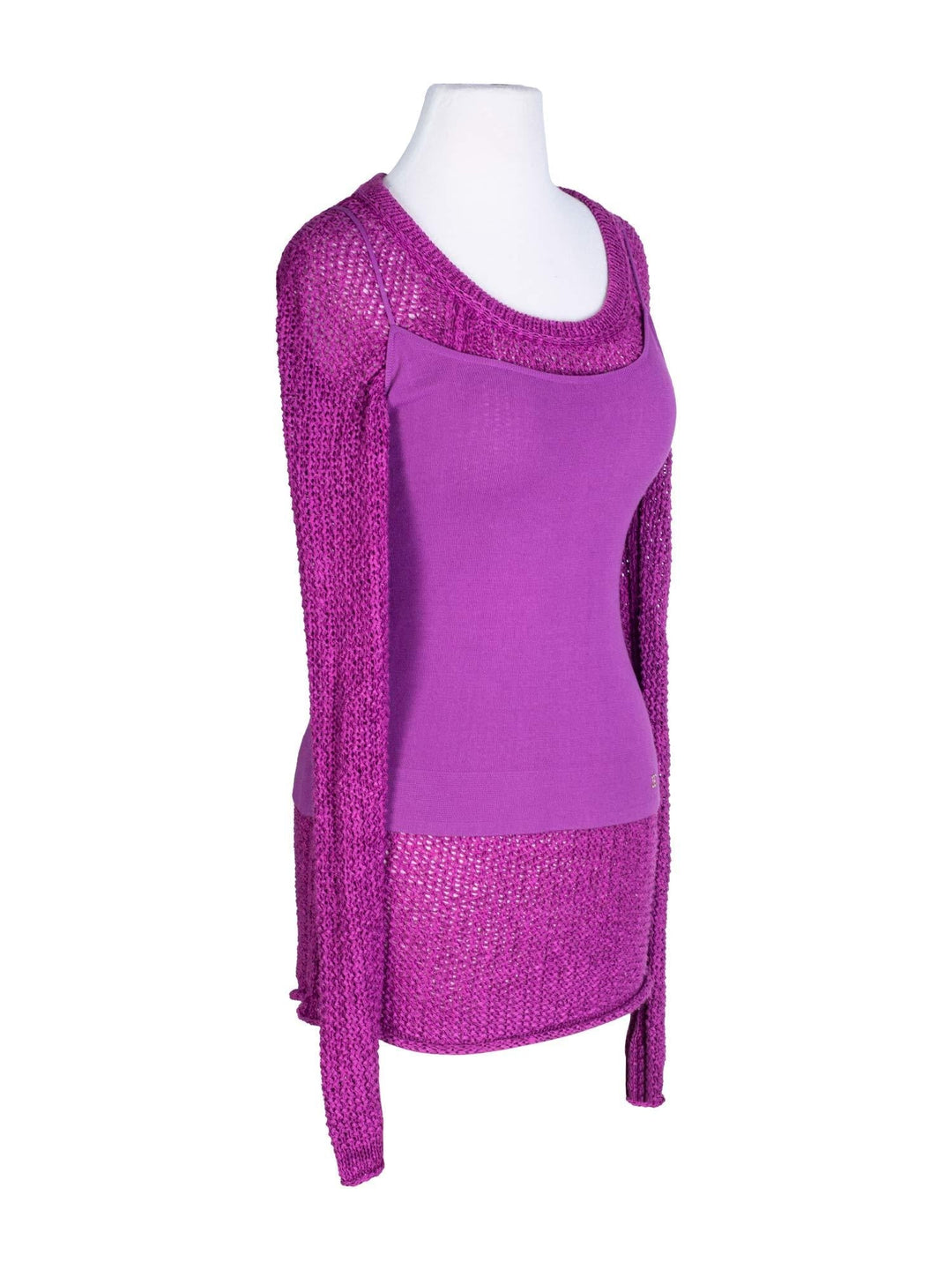 Top Quality Chanel Knit Sweater Tunic Set Purple