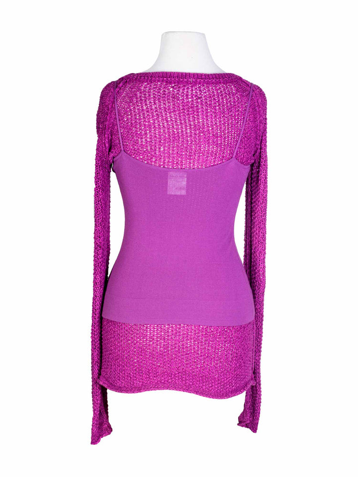 Top Quality Chanel Knit Sweater Tunic Set Purple