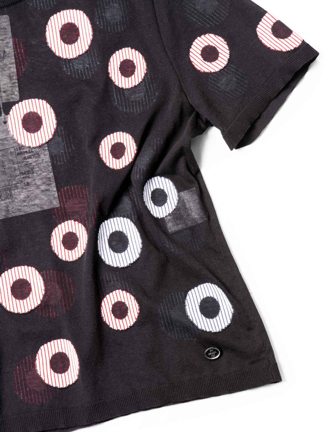 Top Quality Chanel La Pausa 19C Cotton Polka Dot Striped Top Black