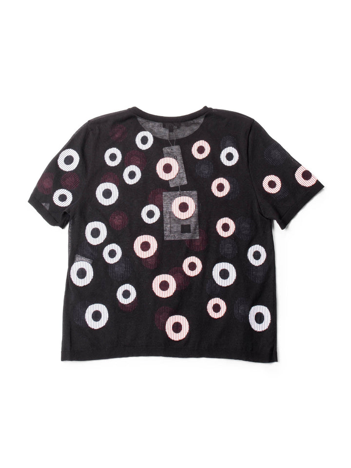 Top Quality Chanel La Pausa 19C Cotton Polka Dot Striped Top Black