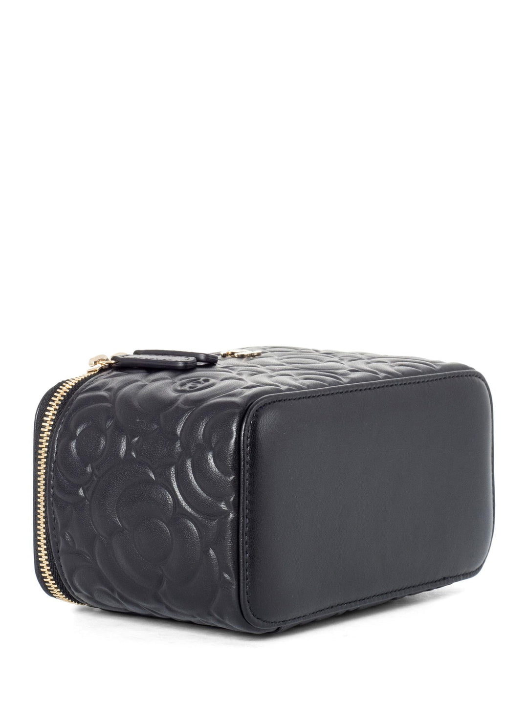 Top Quality Chanel Lambskin Camellia Quilted Leather Mini Vanity Messenger Bag Black