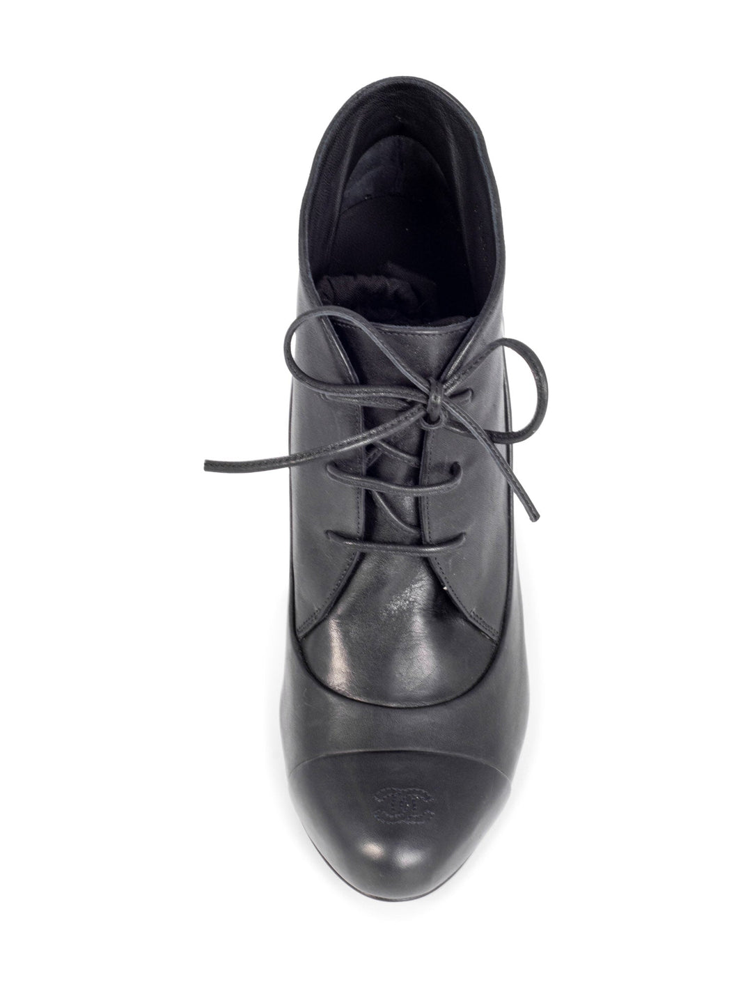 Top Quality Chanel Leather CC Logo Platform Ankle Booties Black