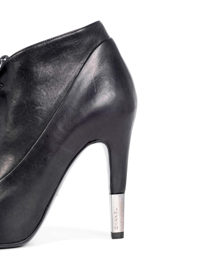 Top Quality Chanel Leather CC Logo Platform Ankle Booties Black