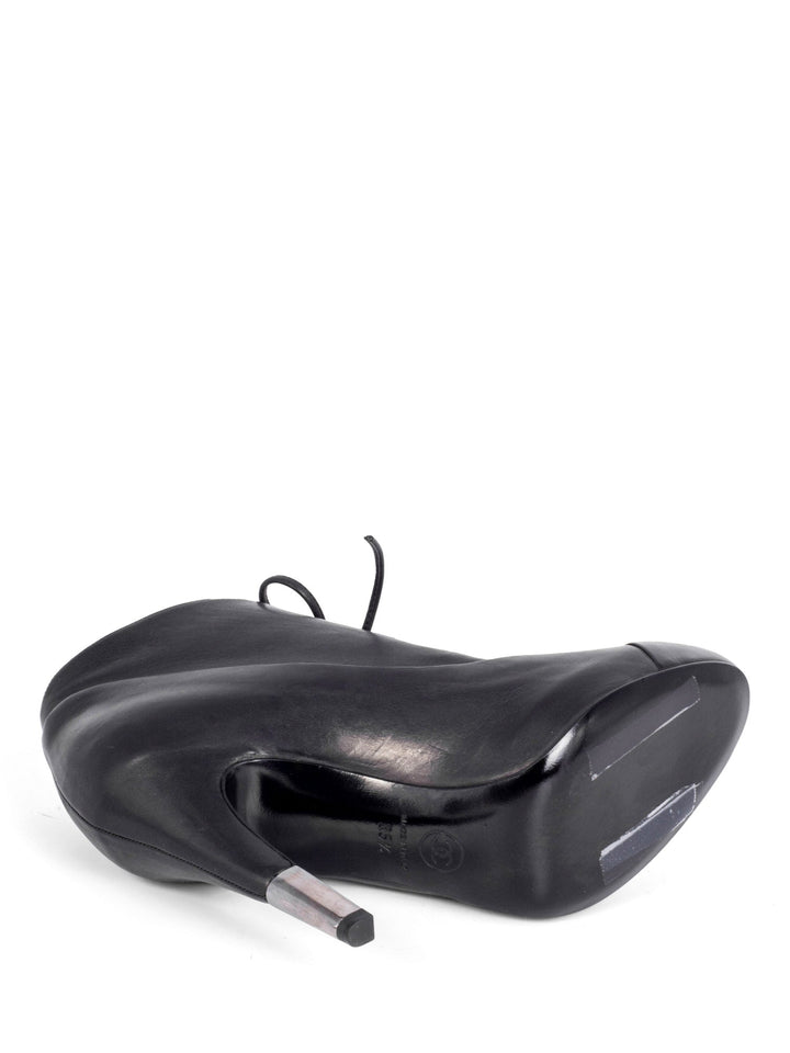 Top Quality Chanel Leather CC Logo Platform Ankle Booties Black