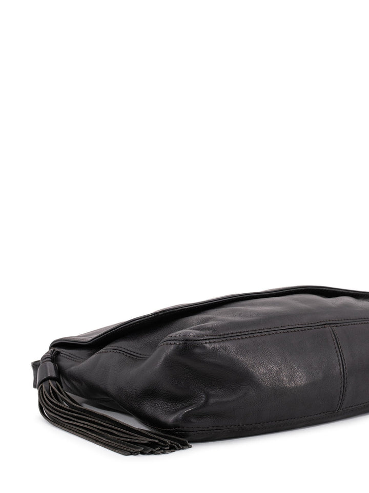 Top Quality Chanel Leather CC Logo Tassel Flap Messenger Bag Black