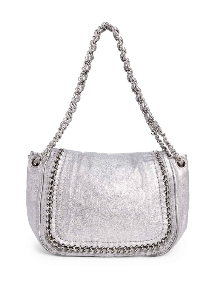 Top Quality Chanel Leather Chain Around Flap Bag Silver