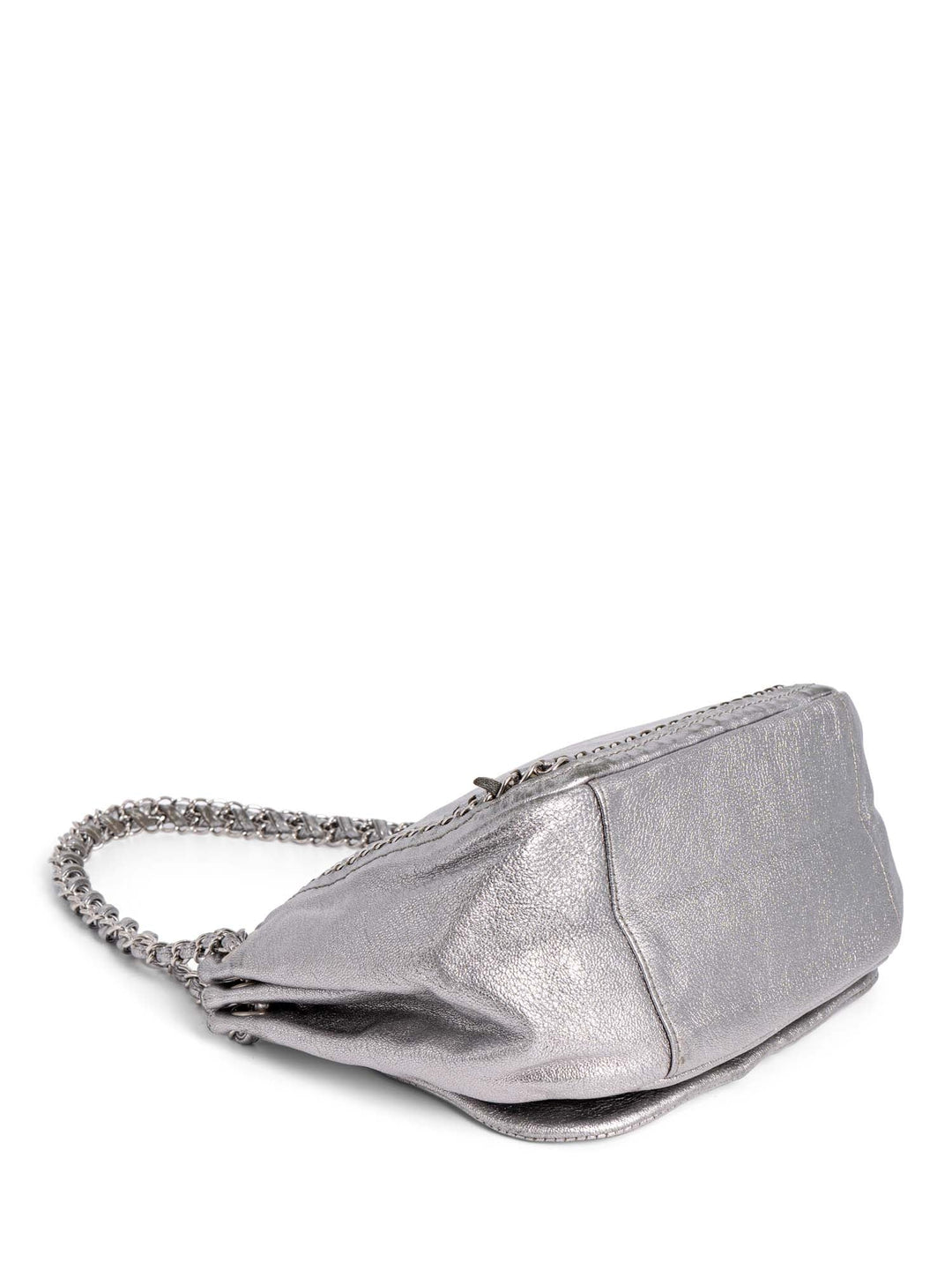 Top Quality Chanel Leather Chain Around Flap Bag Silver