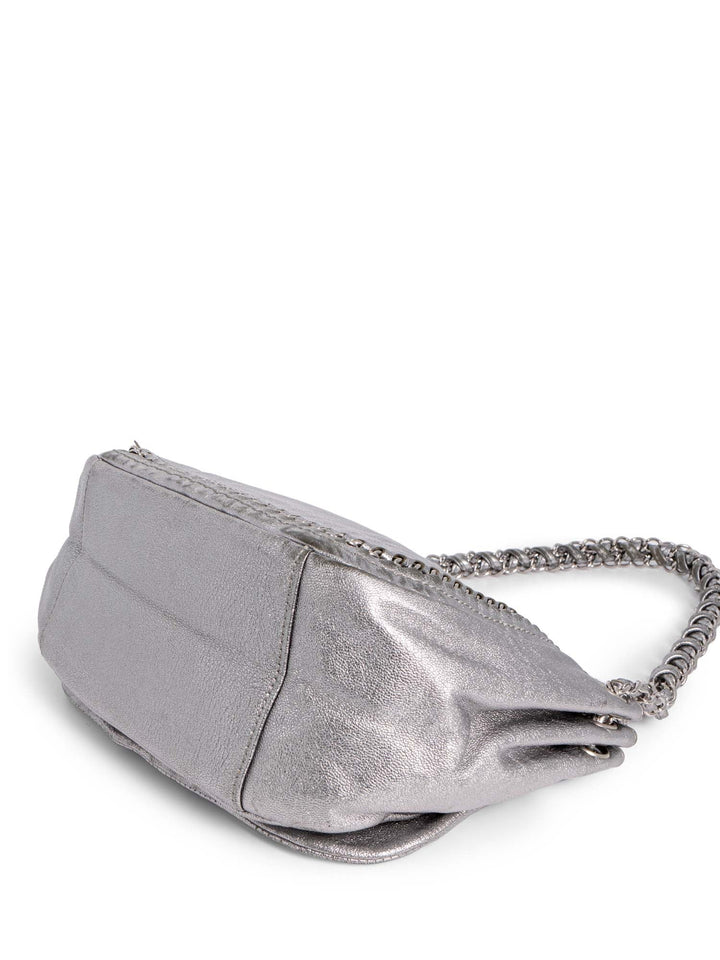Top Quality Chanel Leather Chain Around Flap Bag Silver