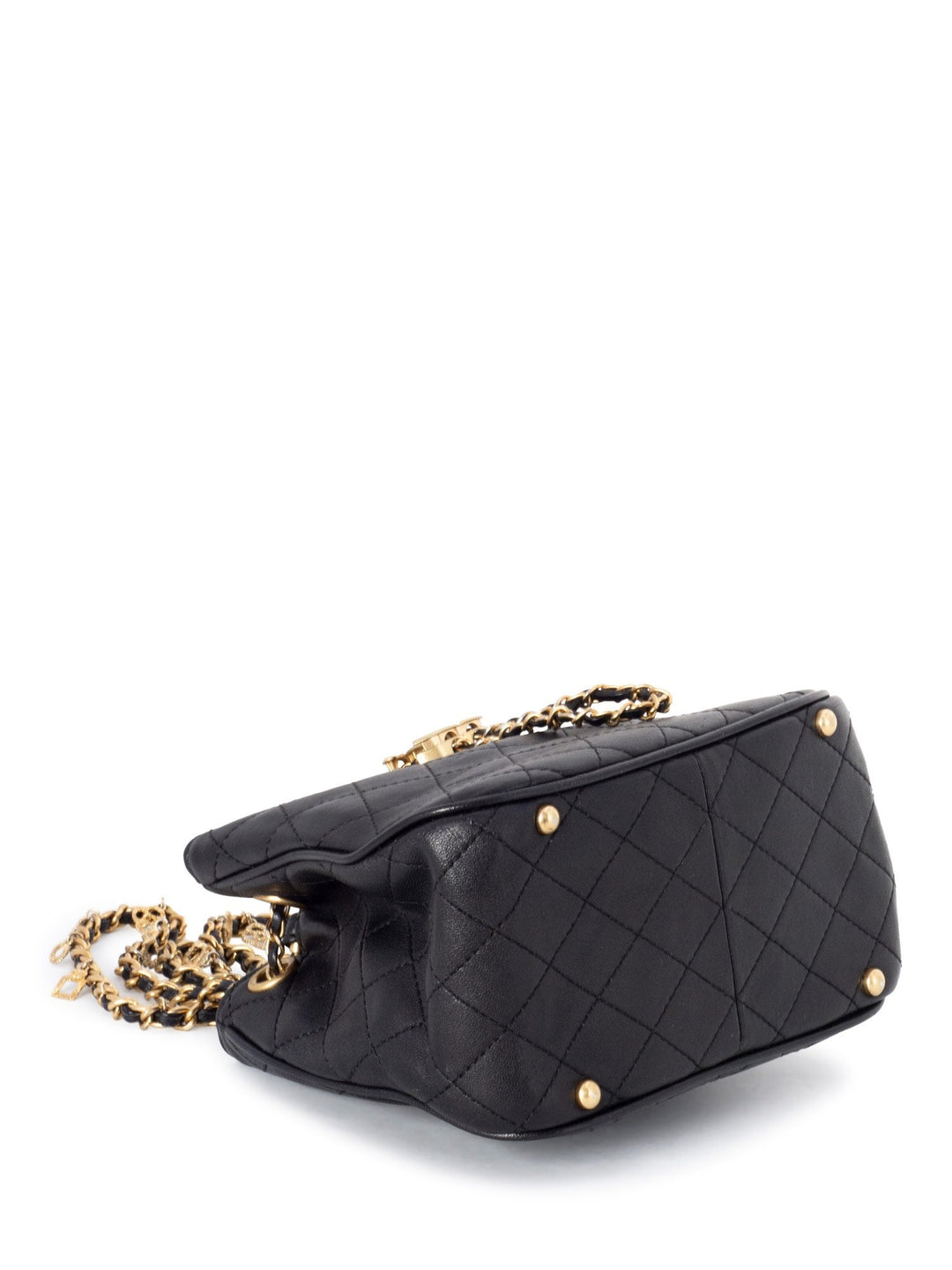 Top Quality Chanel Leather Small Egyptian Amulet Drawstring Bucket Bag Black