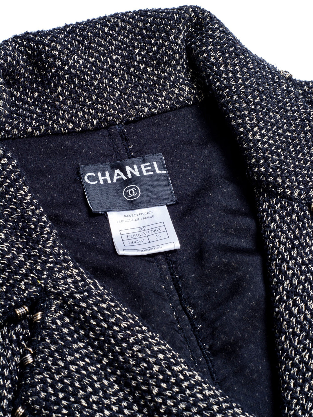 Top Quality Chanel Lesage Tweed Fringe Fitted Belted Jacket Gold Black