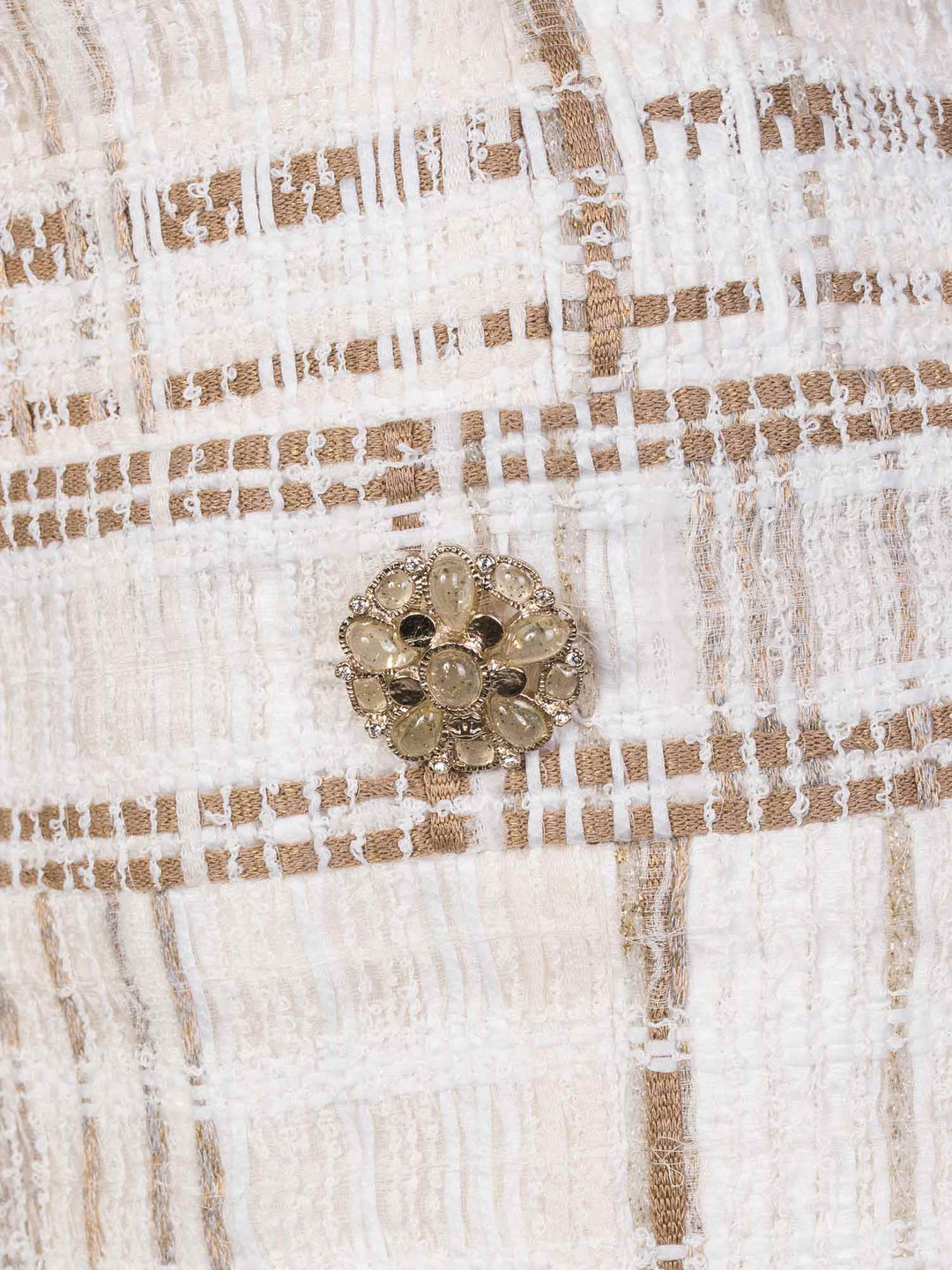 Top Quality Chanel Lesage Tweed Gripoix Fitted Jacket White