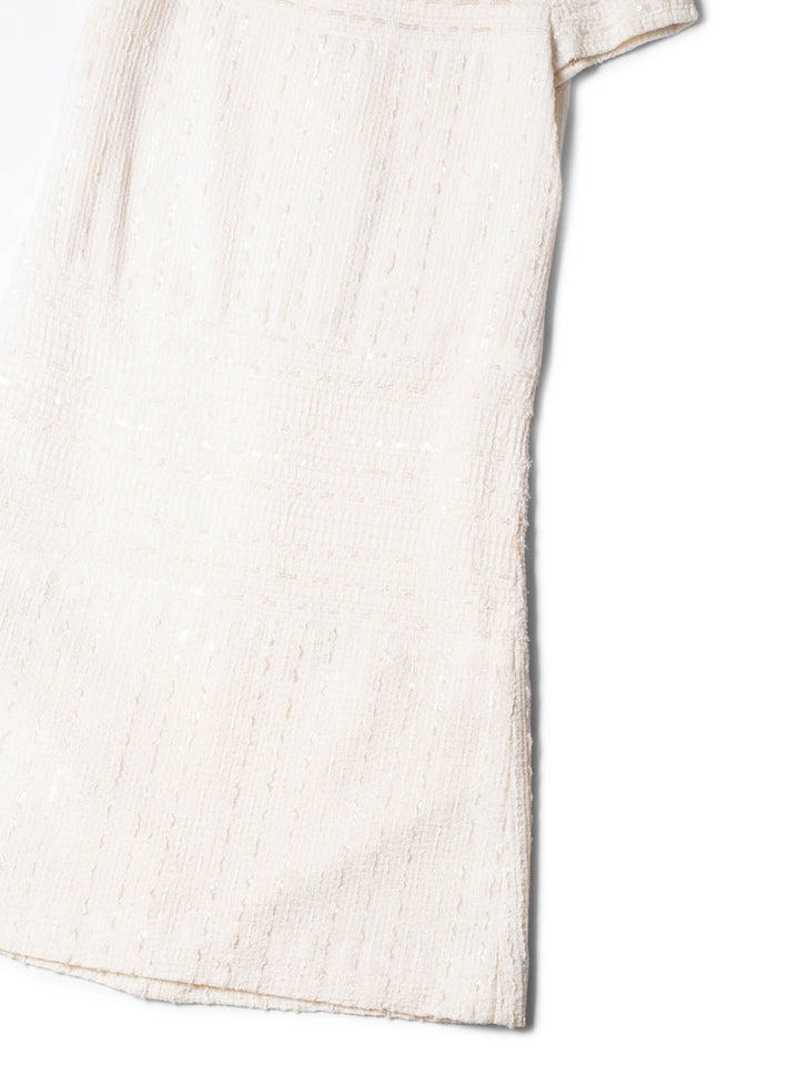 Top Quality Chanel Lesage Tweed Sequin Midi Dress Ivory