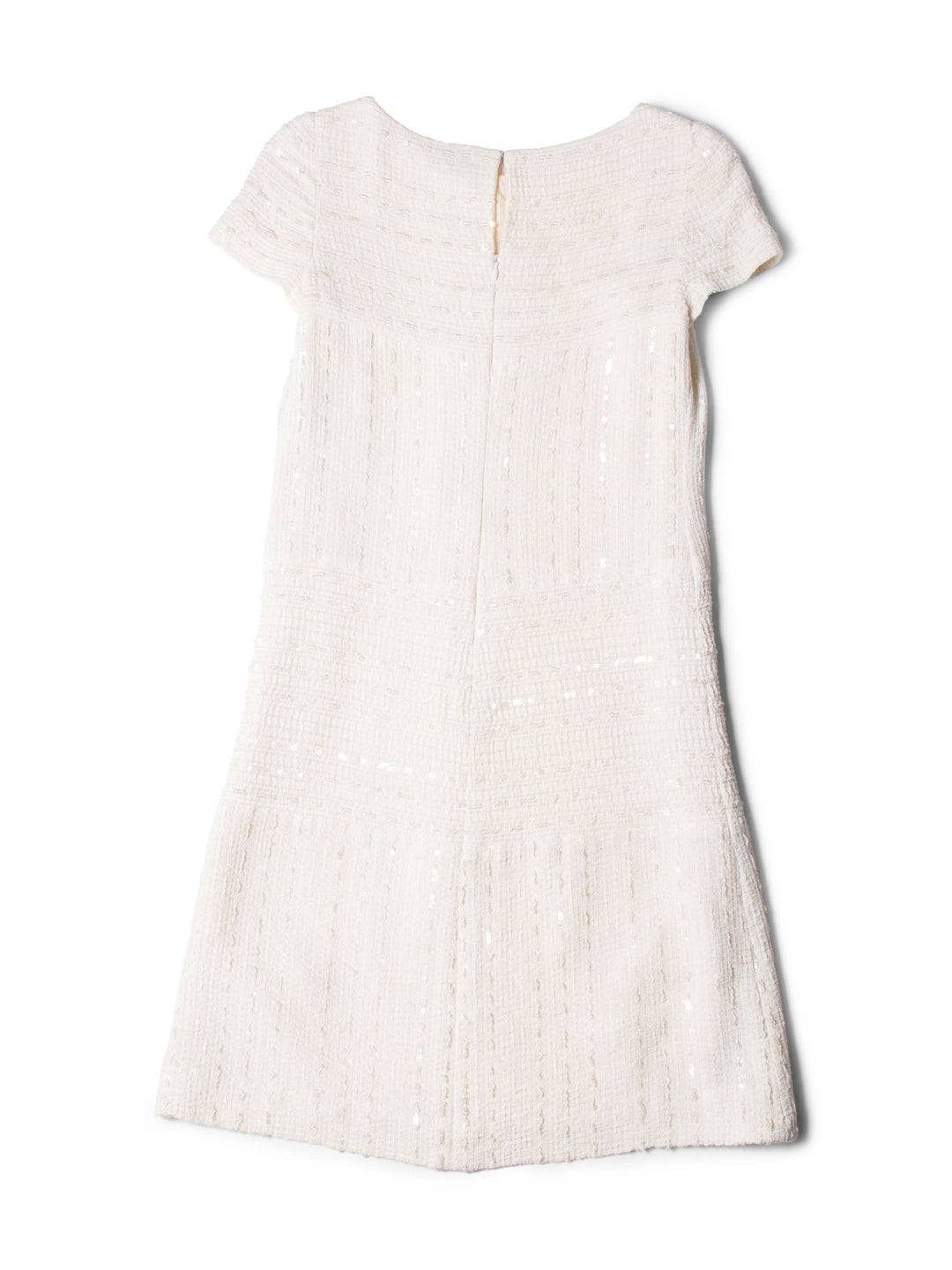 Top Quality Chanel Lesage Tweed Sequin Midi Dress Ivory