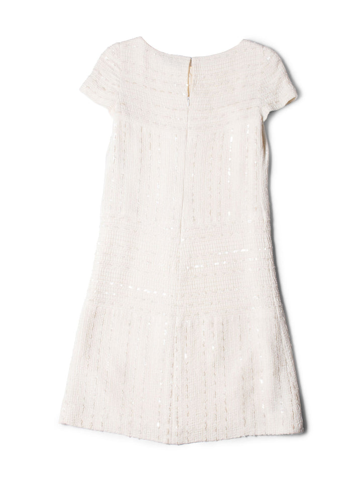Top Quality Chanel Lesage Tweed Sequin Midi Dress Ivory