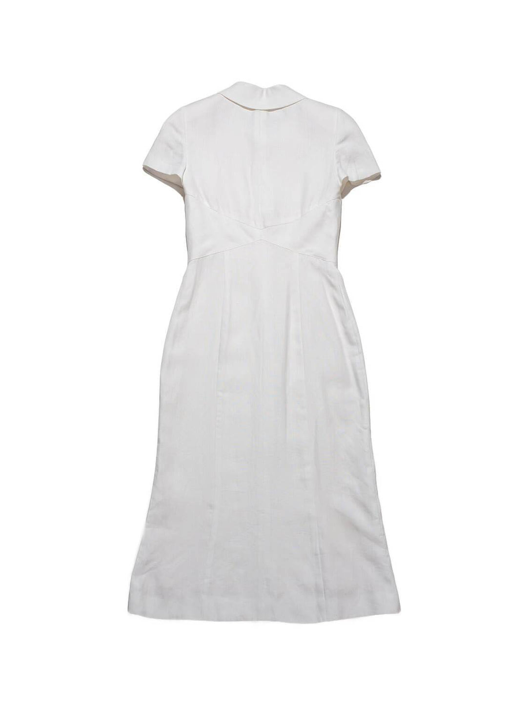 Top Quality Chanel Linen Button Down Dress White