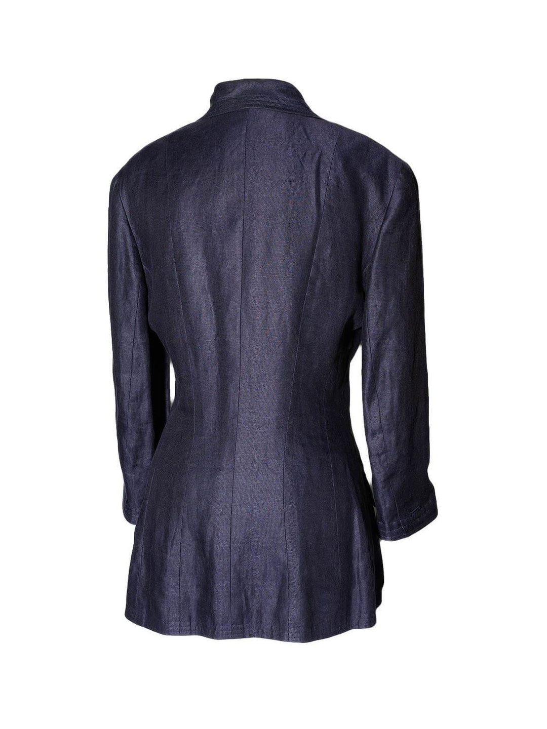 Top Quality Chanel Linen CC Logo Fitted Jacket Blue