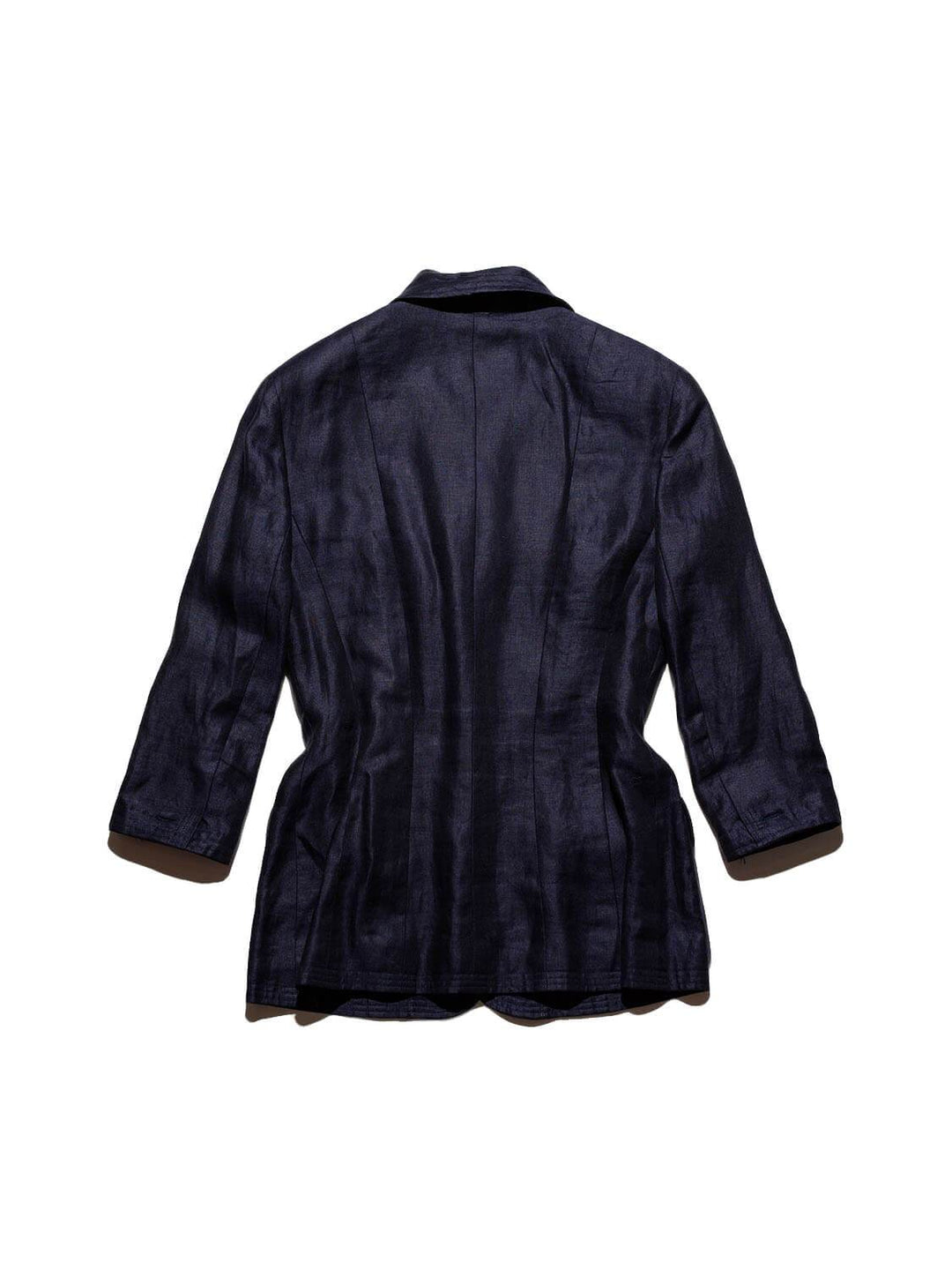 Top Quality Chanel Linen CC Logo Fitted Jacket Blue