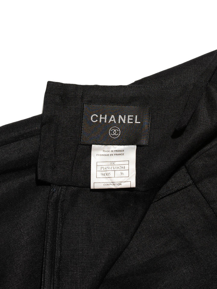 Top Quality Chanel Linen Maxi Dress Black