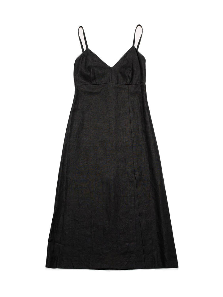 Top Quality Chanel Linen Maxi Dress Black