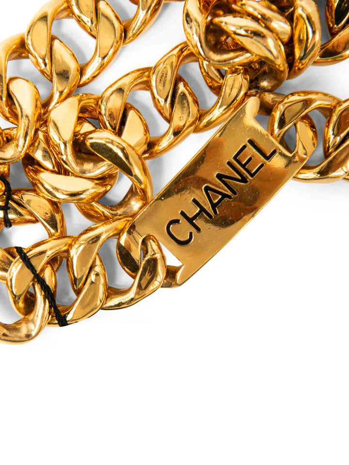 Top Quality Chanel Logo 24K Gold Plated Chunky Chain Belt