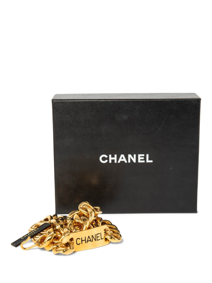 Top Quality Chanel Logo 24K Gold Plated Chunky Chain Belt