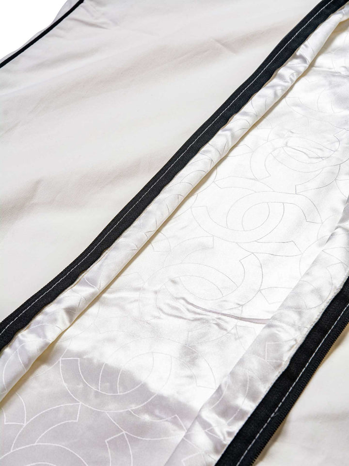 Top Quality Chanel Logo Canvas Garment Bag White Black