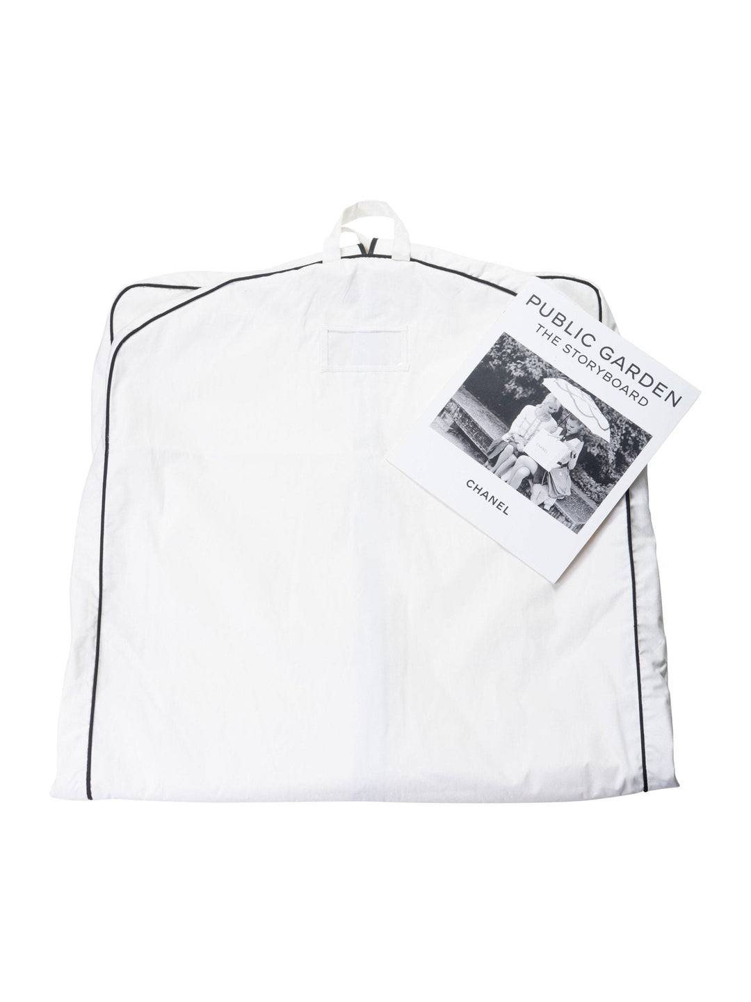 Top Quality Chanel Logo Canvas Garment Bag White Black