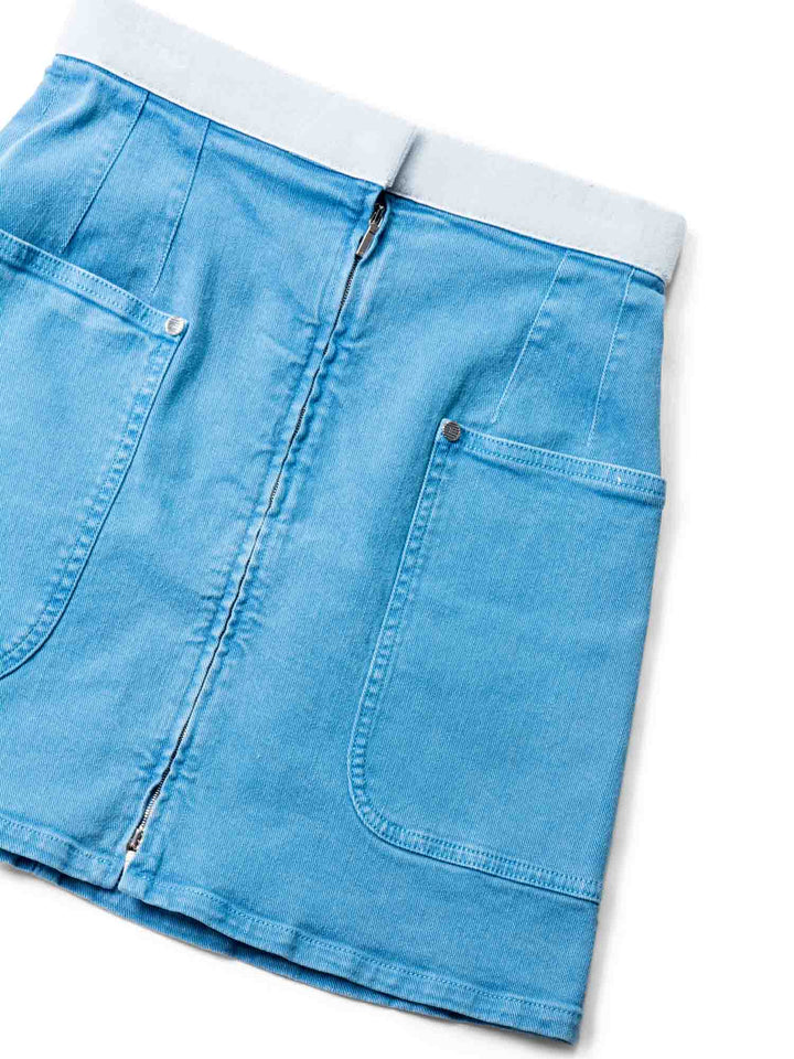 Top Quality Chanel Logo Denim Mini Skirt Blue