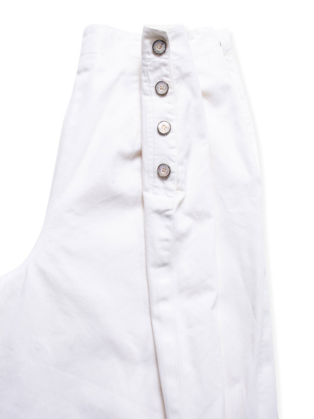 Top Quality Chanel Logo High Wasted Wide Sailor Pants White