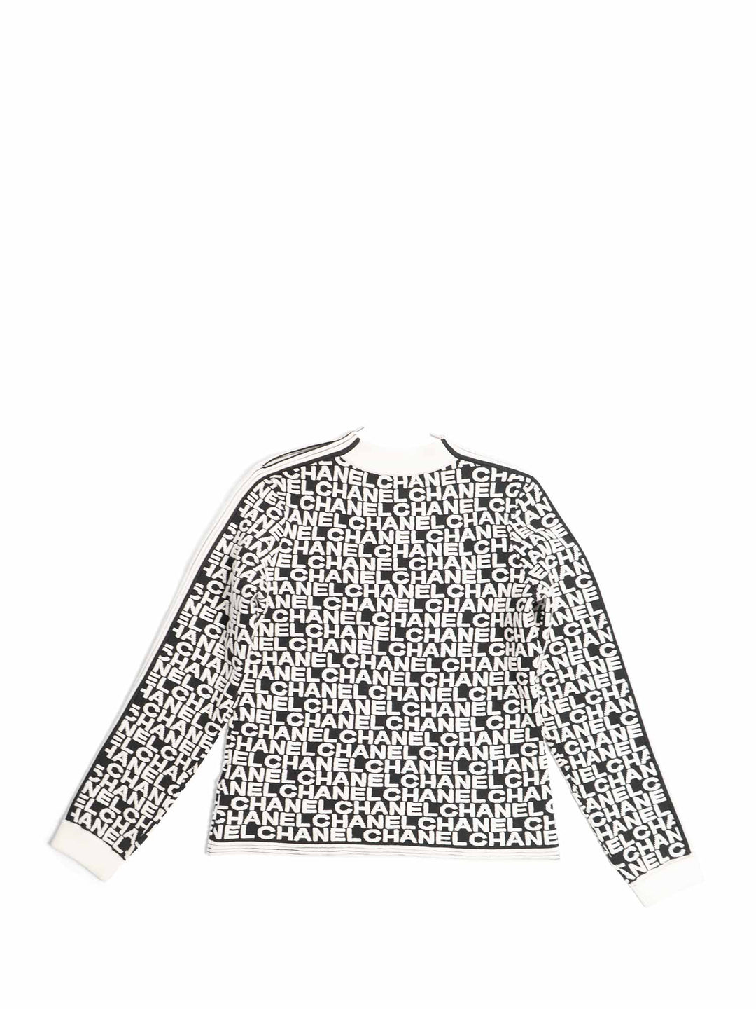 Top Quality Chanel Logo Knit Zipper Sweater Black White