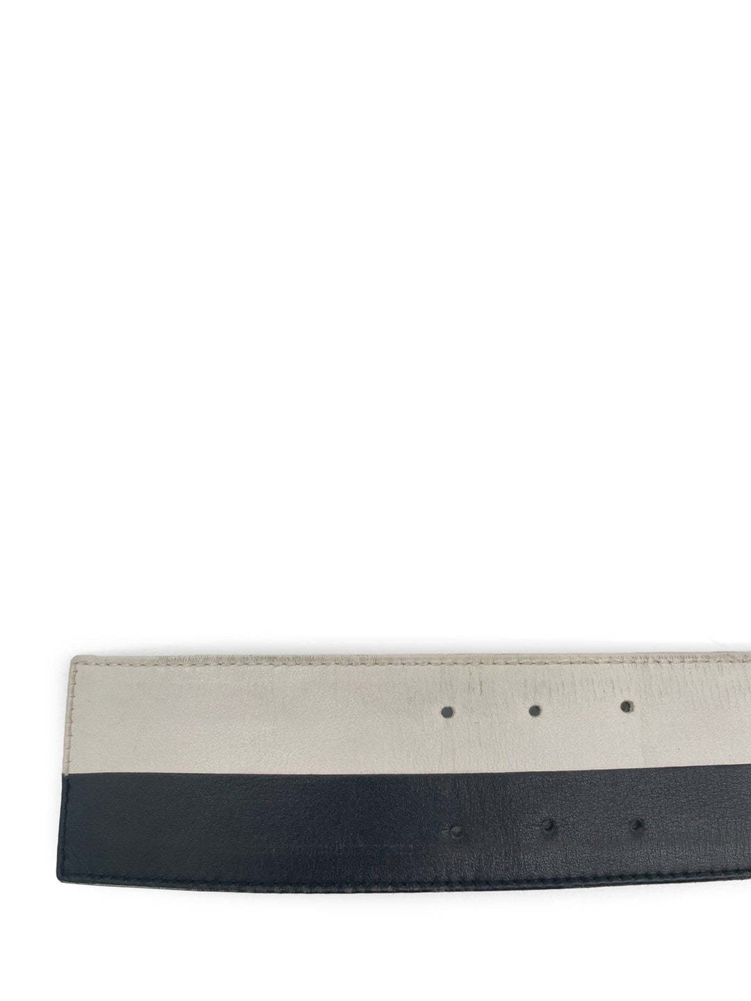 Top Quality Chanel Logo Leather Wide Belt Black White