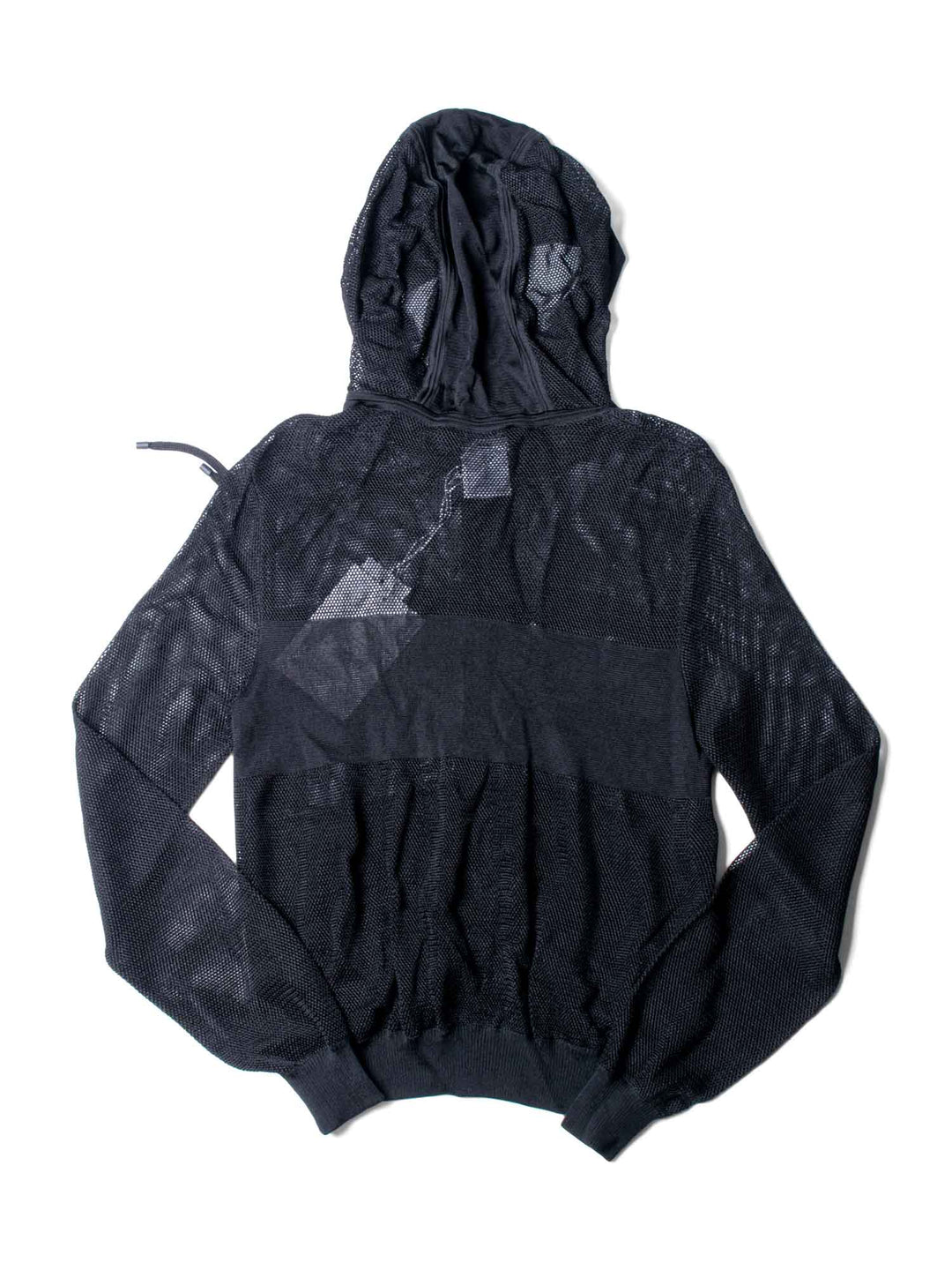 Top Quality Chanel Logo Mesh Knit Zip Up Hoodie Sweater Black