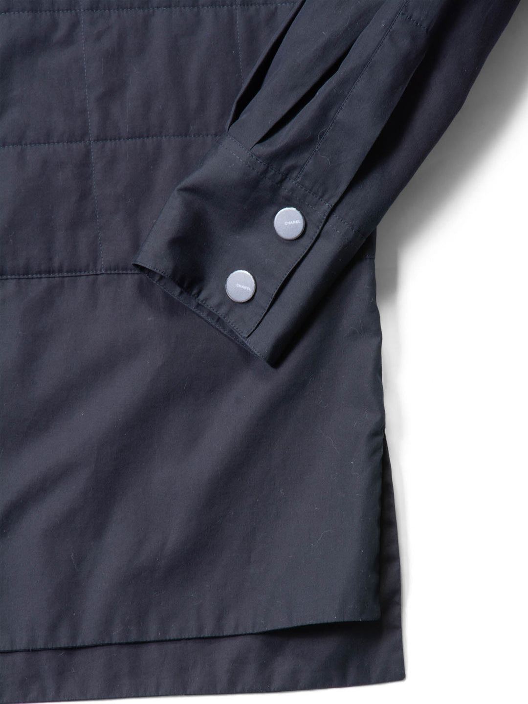 Top Quality Chanel Logo Quilted Cotton Button Up Jacket Black